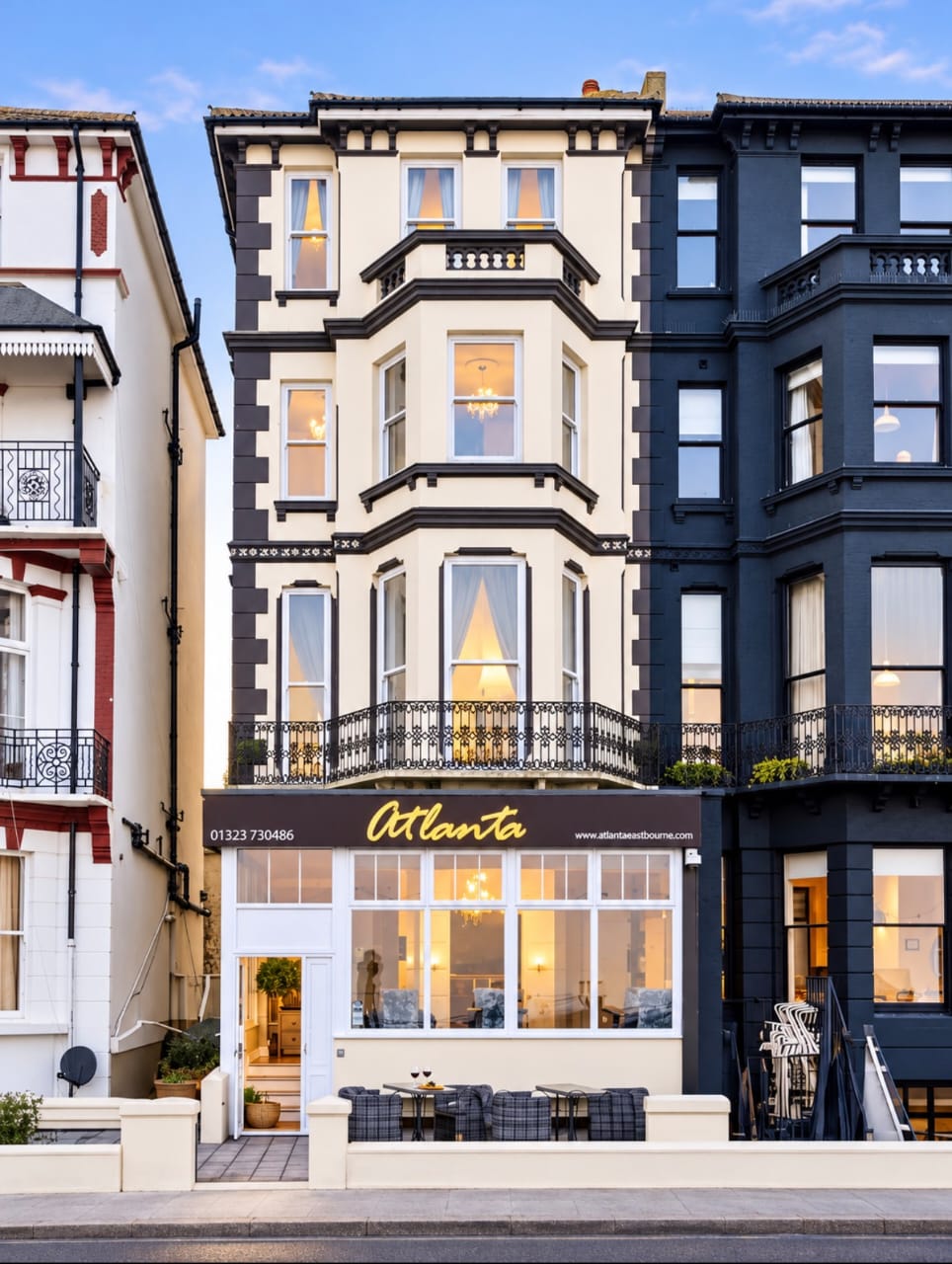 Atlanta Guest House exterior overlooking Eastbourne seafront
